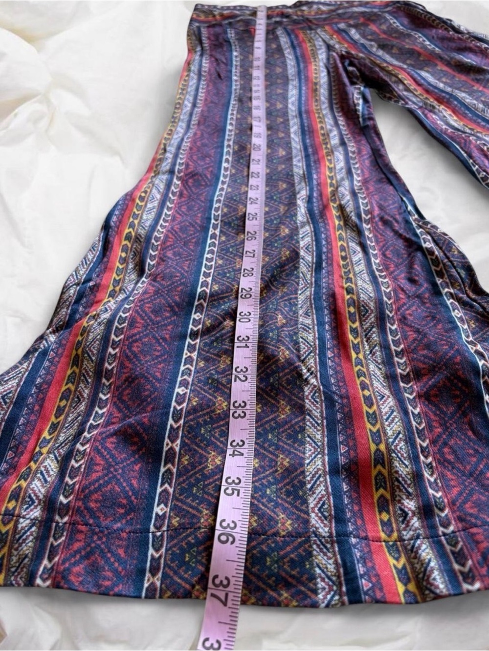Free People Multicolored Geometric / Boho / Tribal  Wide-Leg Flared Pants XS - Picture 3 of 6